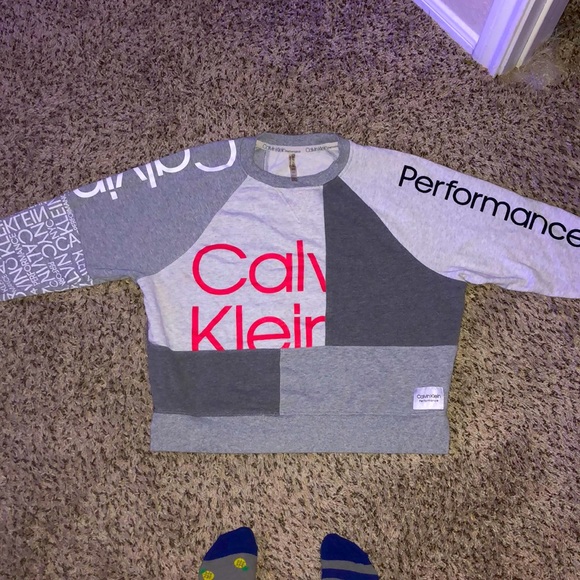 grey calvin klein jumper womens